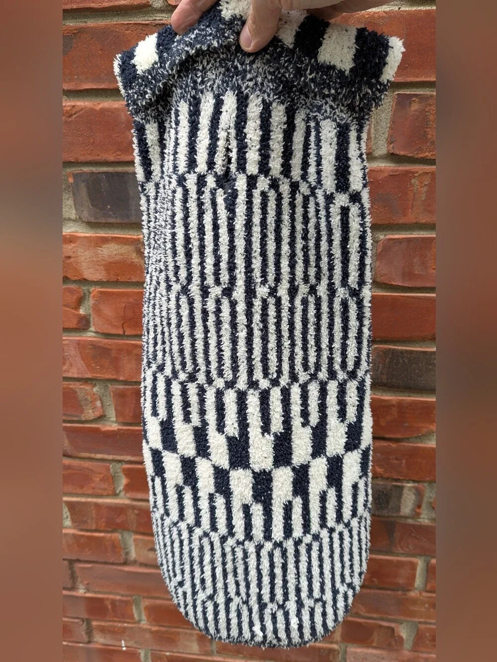 Barefoot Dreams CozyChic Abstract Check Dog Sweater XL 45-65 Lb NWT Quiet Luxury